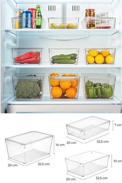 Hilamingo Home 18 Pieces Refrigerator Organizer Set - Cabinet, Vegetable and Fruit Storage Container