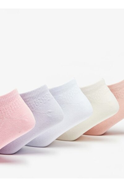 Little Missy Textured Ankle Length Socks - Set of 5