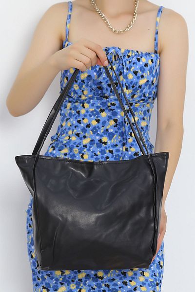 Moka Shopin MokaShopin Black Leather Shoulder Bag - 18949.1624
