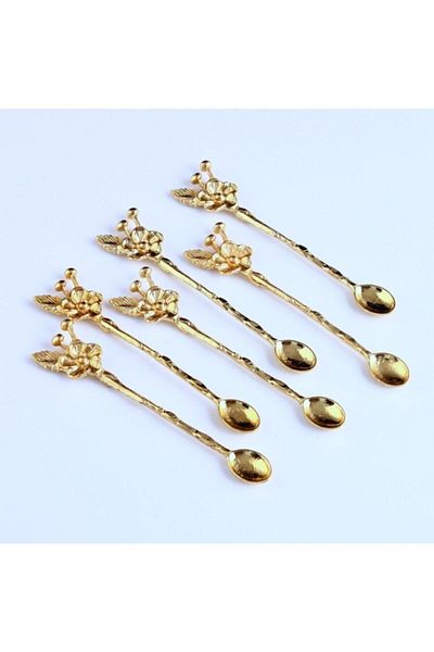 KristalGalerisi Serves 6 Teaspoon Gold