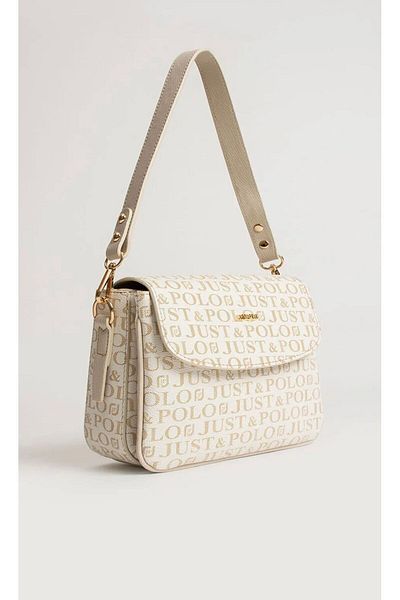 Just Polo White 2 Compartment Shoulder Bag Monogram 2197mh