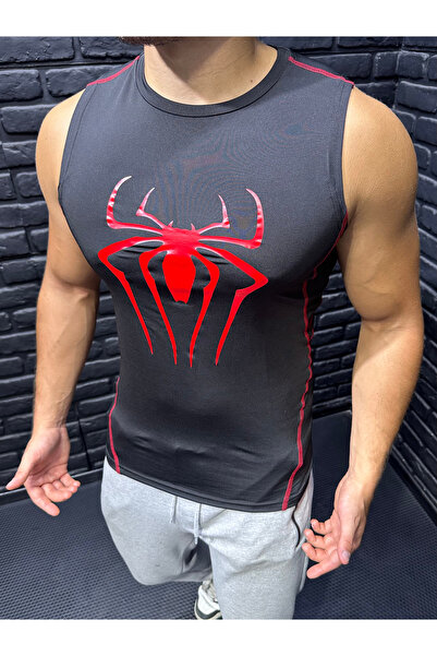 YHM White Berserk Printed Compression Men's Fitness T-shirt - Sleeveless