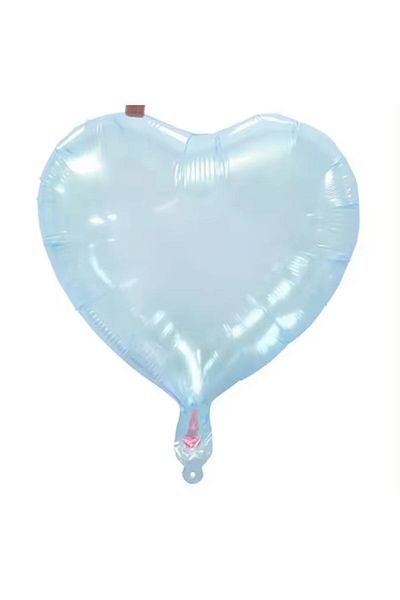 Partifabrik 40 cm Blue Transparent Heart Balloon Foil