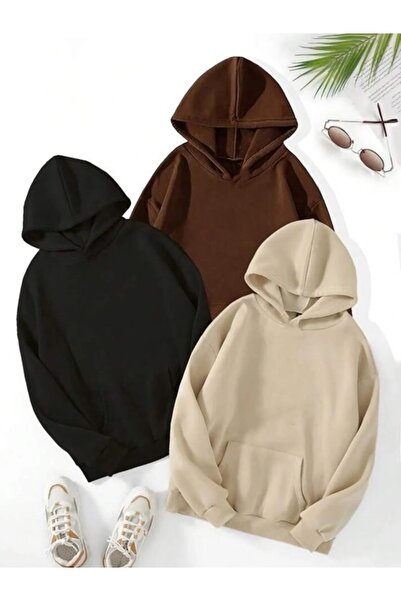 EXPECTED Комплект от 3 суитшърта с качулка и суитшърт унисекс