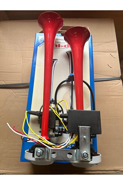 GUMUSONLINE Hİ-DO İKİ BORULU FALA FALA KORNA 24 VOLT 3LÜ Arap Korna Beyinli