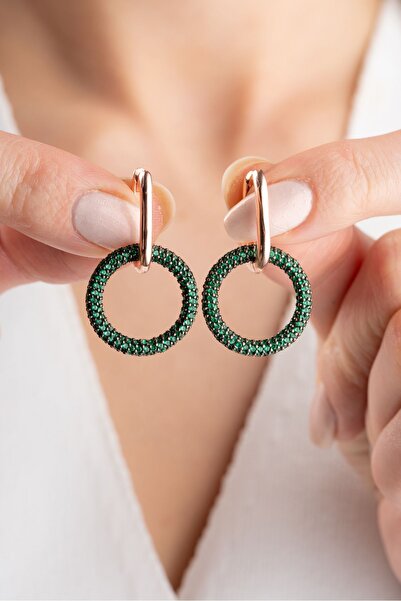 Silvano Jewelry 925 Ayar Gümüş Sallantılı Yuvarlak Küpe