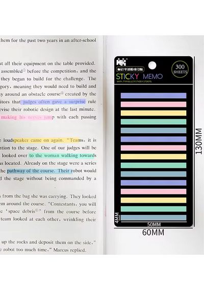 NaSaDAN Purple Transparent 300 Sheets Sticky Postit Note Paper