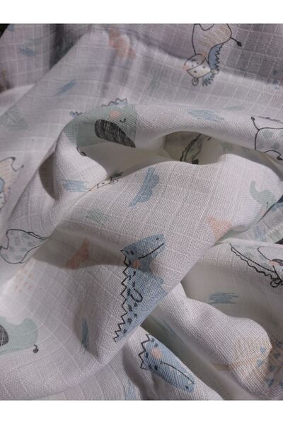 Mutlu Gün Marketi Muslin Blanket Newborn Baby Set 5 Pieces with Happy Animals Figures