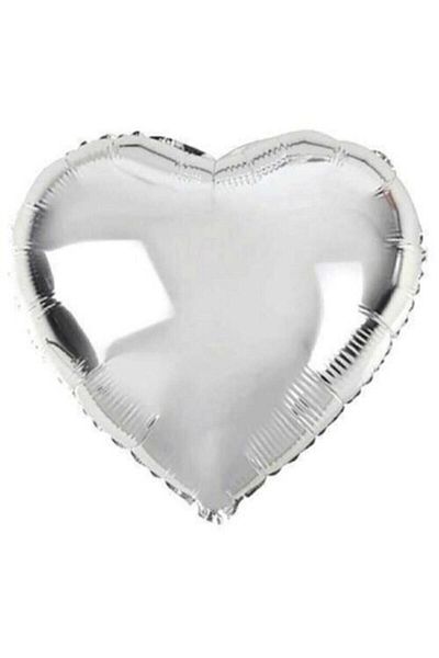 Ada Party HEART SHINY SILVER 18 INCH FOIL BALLON