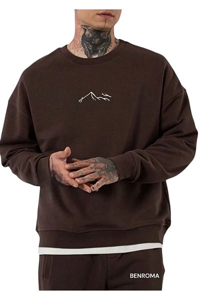 BENROMA Crew Neck Mountain Printed Sweat