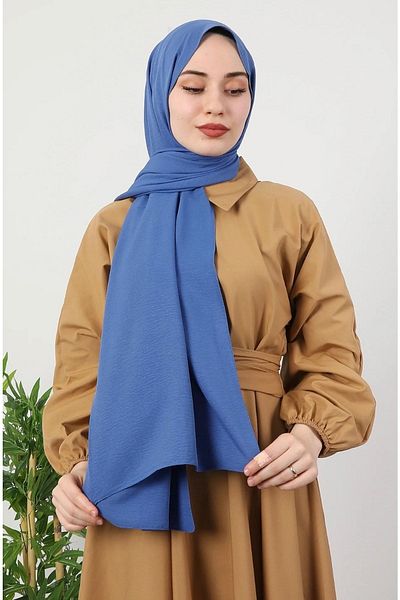 Mides scarf Hijab Cotton Kraş Cazz Shawl Model-μπλε