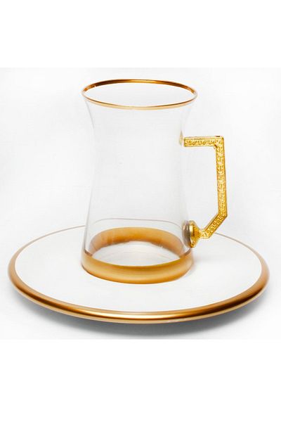 LEONARTE CASA 6-Person Bohemia Gold Tea Set with Crystal Cup -q5