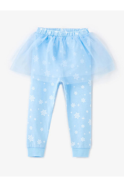 LC Waikiki Bisiklet Yaka Uzun Kollu Elsa Baskılı Kız Bebek Pijama