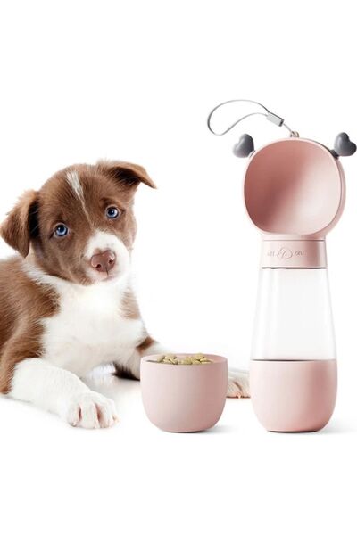 Dolce Pets Kedi Köpek Taşınabilir Çift Hazneli Seyahat Için Mama Kabı Ve Taşı...