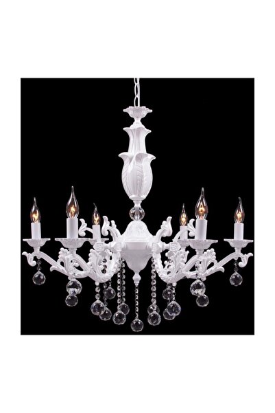 Umur Aydınlatma Hazal 6'Lı Büyük Beyaz Avangarde Avize