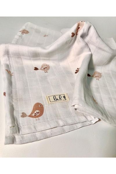 Lal Müslin Bird Organic Muslin Blanket 100x100 Cm