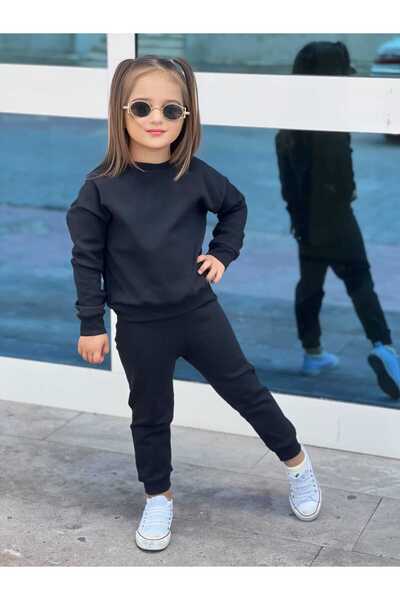 renkli diyar Long Sleeve Sweat and Trousers Set for Girl - Set of 2 Nursery Kindergarten Primary School