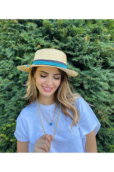nuit Chain Hat with Straw Suede Accessories