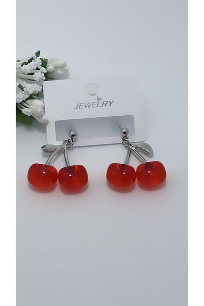 By Semra PASLANMAZ ÇELİK KİRAZLI SALLANTILI KÜPE