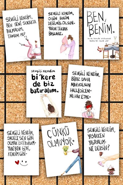 Pankart Evi مجموعة بطاقات عرض شعار مكونة من 8 قطع - ديكور اللوحة