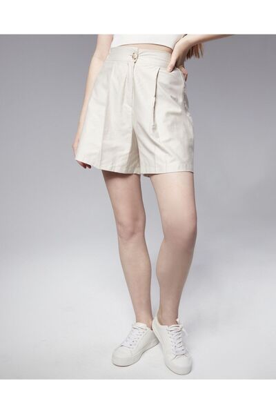 POD Ofis Tarzı Şort Etek Pileli