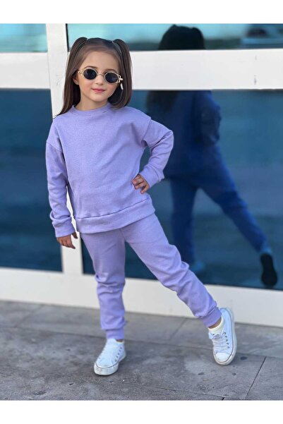 renkli diyar Long Sleeve Sweat and Trousers Set for Girl - Set of 2 Nursery Kindergarten Primary School