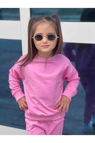 renkli diyar Long Sleeve Sweat Pocket Trousers Set for Girls