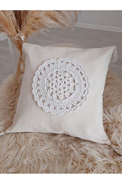 ZÜMAL Macrame Knitted Linen Decorative Throw Pillow Cover Single - Pillow 43x...