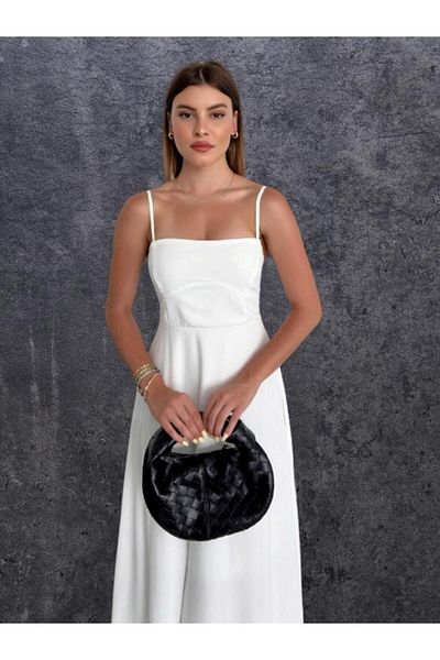 WOMAN VISION Rochie de vară pentru femei de lungime midi cu bretele ajustabile pe spate 003