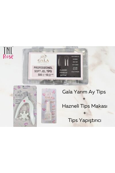 tnl professional Tnl Rose Gala Soft Jel Tips Seti Yarım Ay Şeffaf-tips Yapışt...