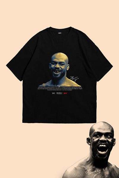 Grove Fashion Tricou unisex cu imprimeu zâmbet supradimensionat Jon Jones