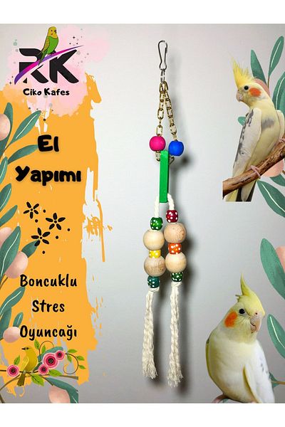 Ciko Kafes Large Beaded Parrot Toy