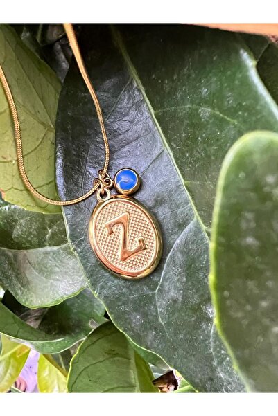 ALEYKA PASLANMAZ ÇELİK NAZAR BONCUKLU Z HARFLİ KOLYE