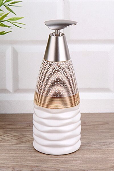 Genel Markalar Beyaz Beyaz Kahve Desenli Sıvı Sabunluk Unr-091 Seramik