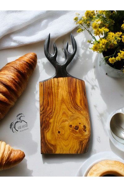 Krb Ahsap لوح تقطيع وعرض Geyikli - تقديم وتقطيع قرون
