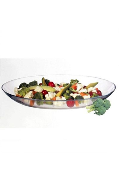 Paşabahçe 33 cm Oval Glass Salad Boat Plate 10336