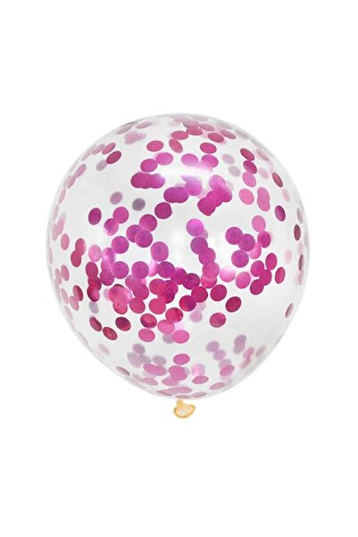 ikm balon Şeffaf Balon Içi Yuvarlak Şeklinde Pul Pembe Renkli Balon Konfetisi