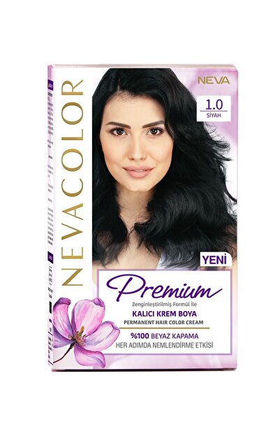 NEVA KOZMETİK Nevacolor Premium Kalıcı Krem Set Boya 1.0 Siyah