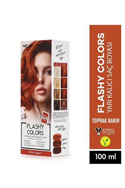 Neva Flashy Colors Toprak Bakır Direkt Uygulanan Yarı Kalıcı Saç Boyası 100ml...
