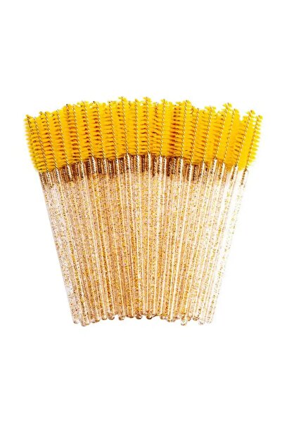 MİRACLE NAİLS 50 Adet Kaş ve Kirpik Tarama Fırçası SARI