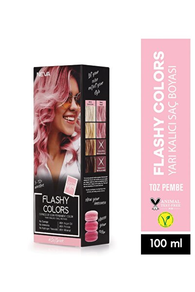 Neva Flashy Colors Toz Pembe Direkt Uygulanan Yarı Kalıcı Saç Boyası 100ml (V...