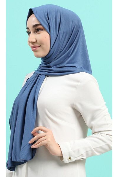 HAR-UM Ticaret Women's Combed Cotton Shawl Blue