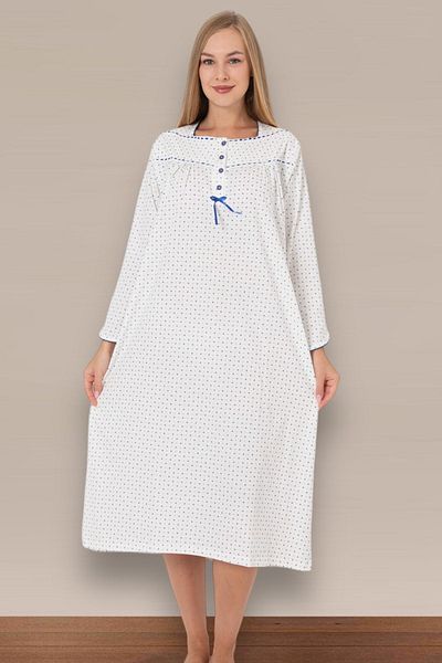 Nitesheys Μακρυμάνικο 100% βαμβακερό χτενισμένο βαμβακερό νυχτικό, Νοσοκομείο, Νυχτικό εγκυμοσύνης και εγκυμοσύνης