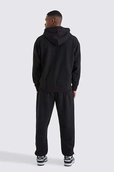 Mythologie Los Angeles Eagle Tracksuit - Black Printed Suit Jogger Sweatshirt Elastic Leg Hooded