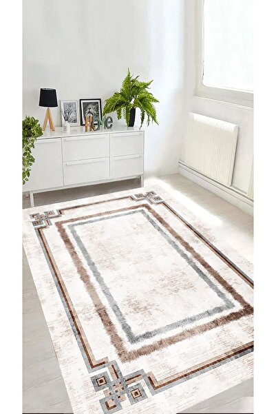 eco concept Bej Renk Halı, Salon Halısı, Kaymaz Taban, Yıkanabilir Halı, Uzun...