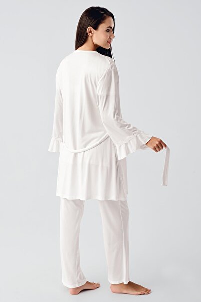 Artış Flexible Viscous Short Sleeve maternity Pajamas and Dressing Gown Set