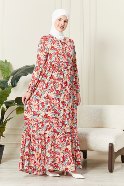 fistan Μπροστινό κουμπί ύφασμα βισκόζης χιτζάμπ Φόρεμα μητέρας Βαμβακερό ύφασμα φαρδύ μέγεθος