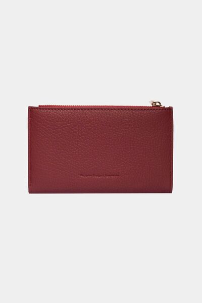 Grande 2804 Genuine Real Leather Zippered Women's Wallet Flother Burgundy