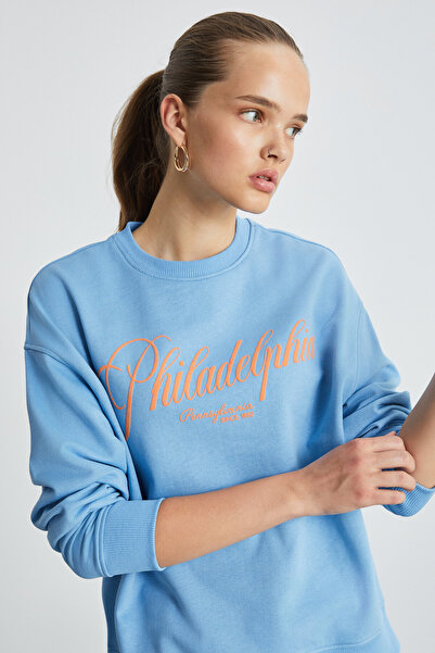 GRIMELANGE Γυναικείο μπλουζάκι με μακρυμάνικο μπλουζάκι SOYEON με στάμπα μπροστά και πίσω