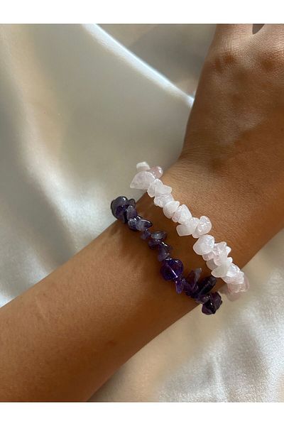 gigistore Natural Pink Quartz Bracelet
